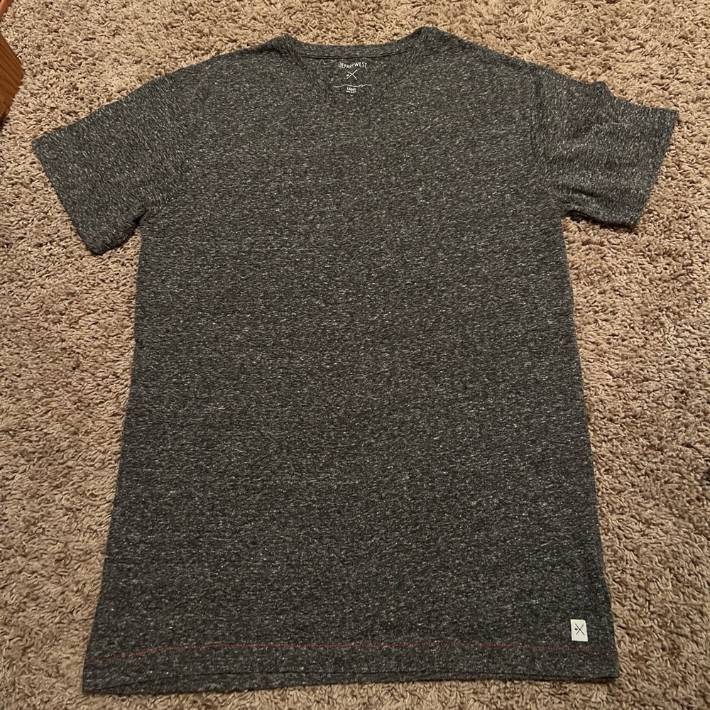 Mens large “Depart West” gray tee shirt